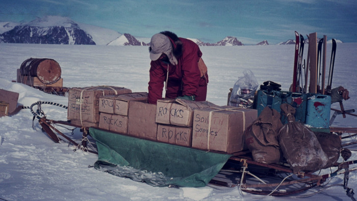 Graeme Claridge packing accumulated soil samples, 1969. Image: Iain Campbell