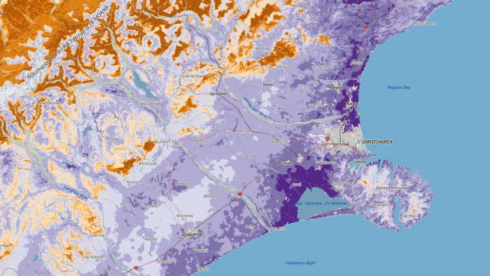 Screenshot from S-map, the digital soils map for New Zealand